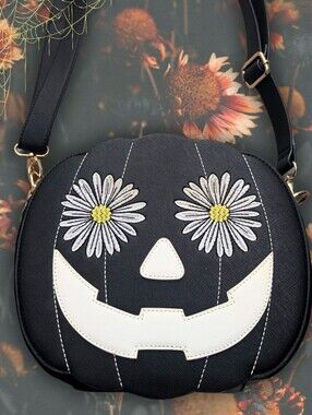 Backstitch Bruja Daisy Pumpkin Bag Springween Goth Crossbody Backpack